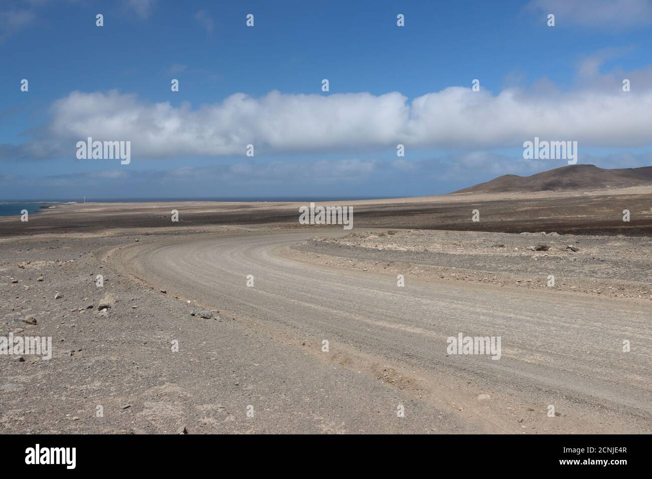Strade non asfaltate a Fuerteventura, Spagna Foto Stock