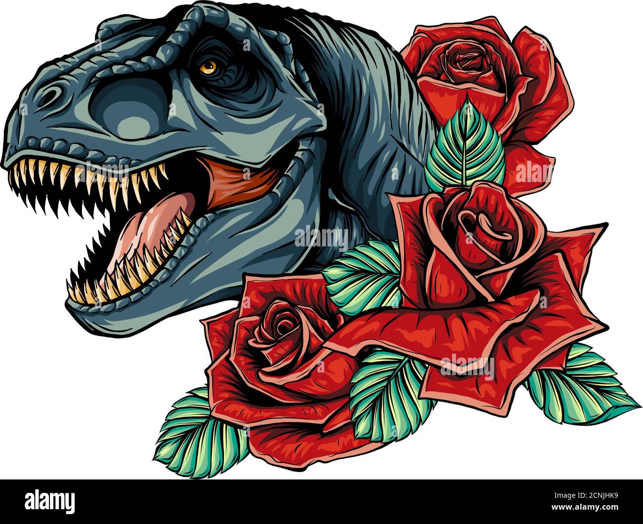 dinosaurus tirannosaurus rex testa arte disegno vettoriale illustrazione Illustrazione Vettoriale