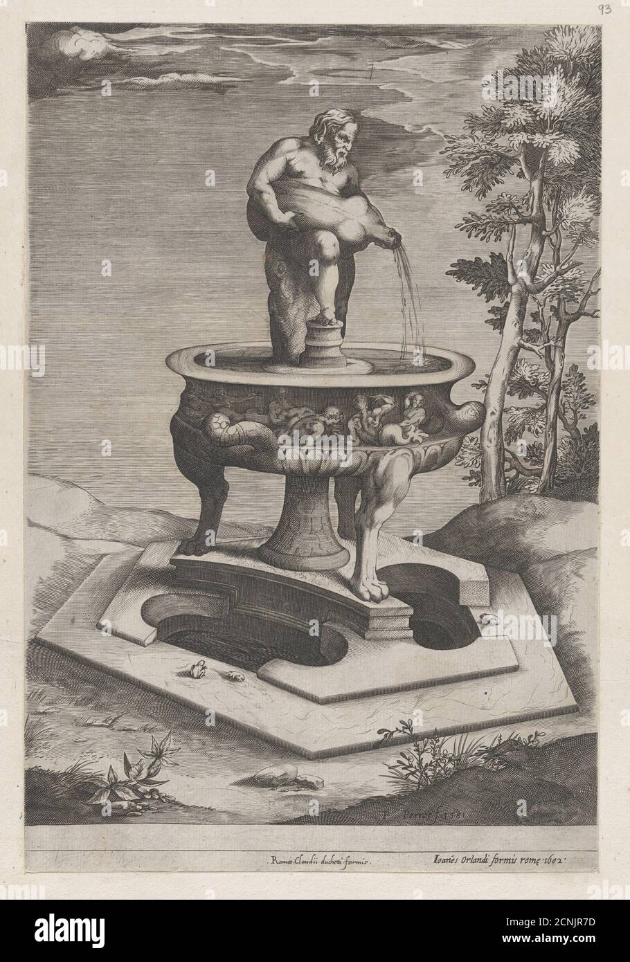 Speculum Romanae Magnificentiae: Fontana e Bacino, 1581. Foto Stock