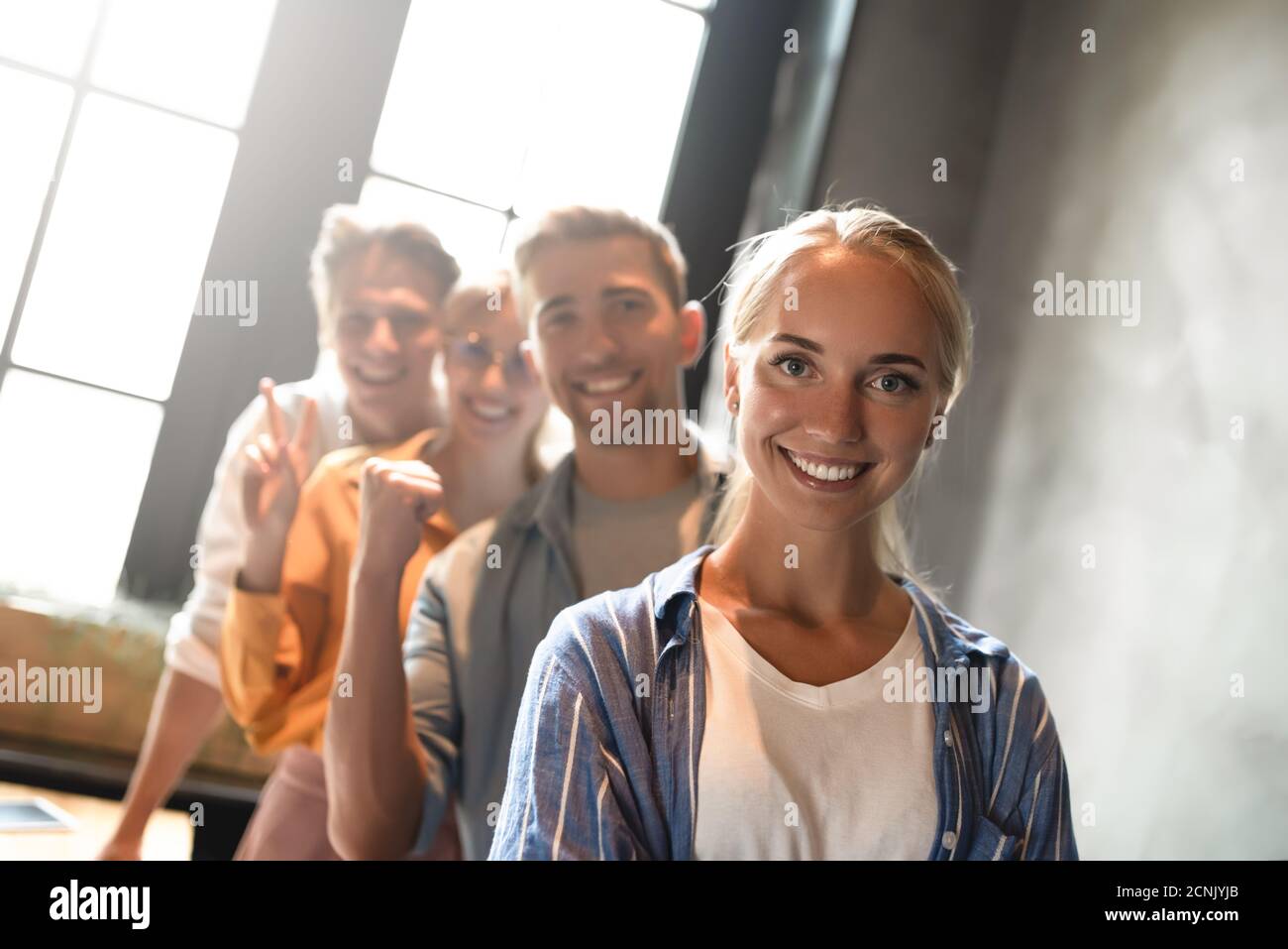 Consolidamento dell'unità del lavoro di squadra. Concetto di unità e lavoro di squadra. Foto Stock