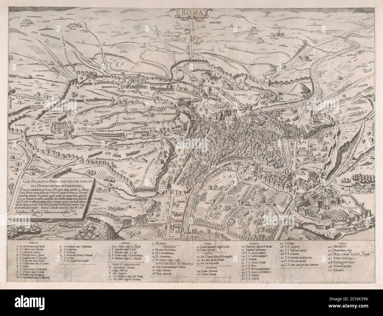 Speculum Romanae Magnificentiae: Veduta di Roma da Nord, 1561. Foto Stock