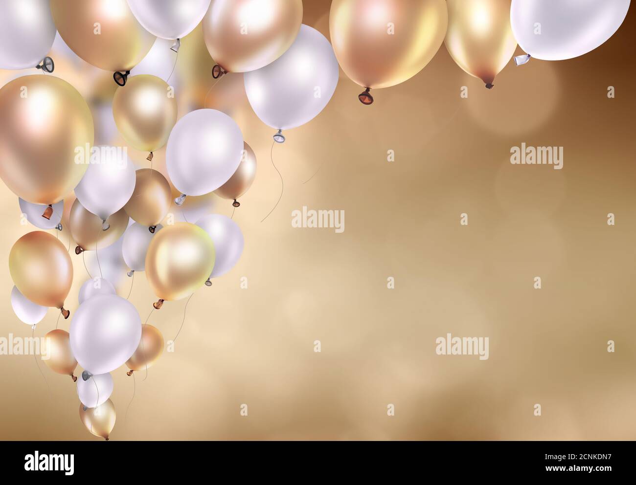 Palloncini d'oro Foto Stock