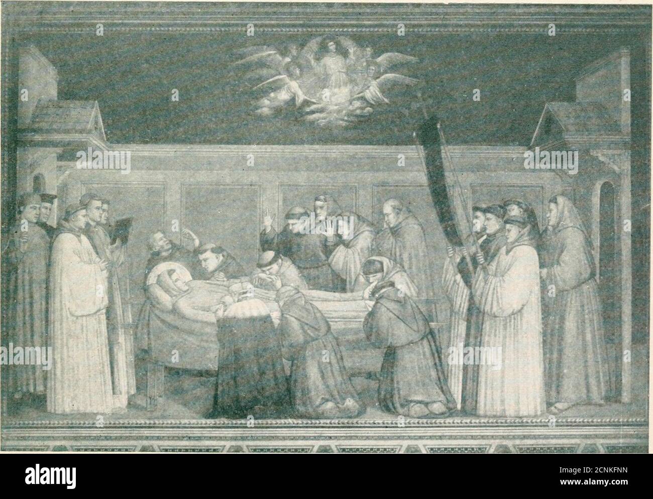 . Trovatore di Dio; la storia di San Francesco d'Assisi . ASSISI DAL LUOGO IN CUI ST. FRANCESCO LO BENEDISSE NEL SUO ULTIMO VIAGGIO. Da un fresco di Giotto. Fotografia di Almari. NOSTRA SORELLA MORTE. LA NUOVA BIBLIOTECA YORKPUBLIC ASTOR, FONDAZIONI LENOX ANDTILDEN. IN UMBRIA sotto un tetto di boughs ritorti e foglie d'argento e il cielo di mezzogiorno, tra tronchi di gunt, dove le lucertole ospitano, sull'erba calda bruciata dal sole giacciono; Sento note morbide di uccelli che annegano, e passi che echeggiano da Unseen, lungo il modo sommerso che cade sotto la città-wall.Not di oggi, né ieri, i piedi nascosti, santi che Fall.o wh Foto Stock