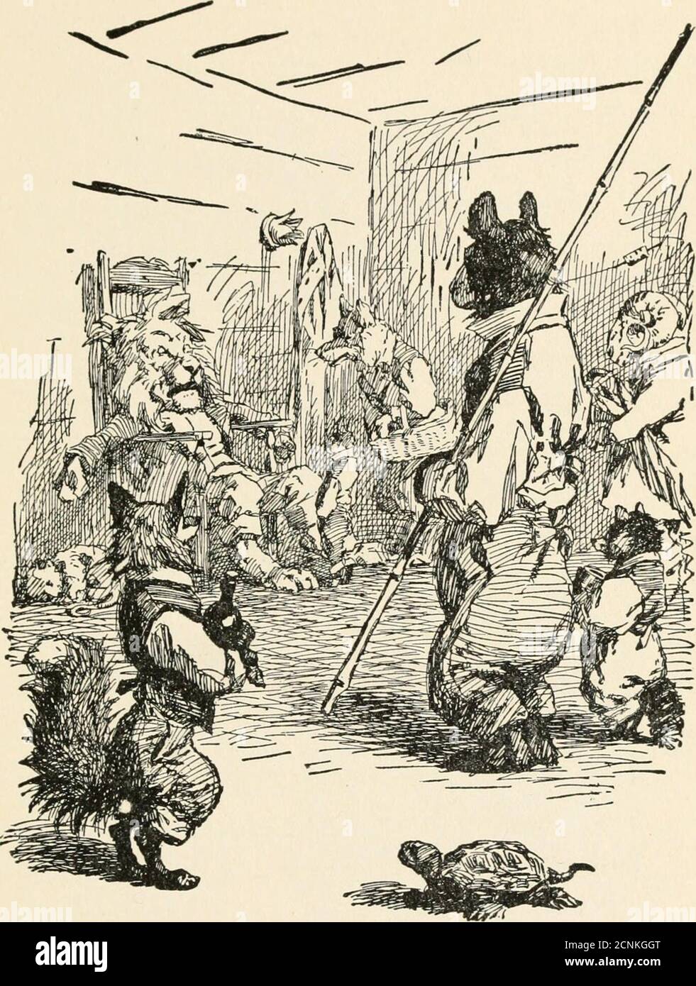 . Raccontato da zio Remus : nuove storie della vecchia piantagione . ot buono un pronto, un deking wuz bout ter start off, ol Brer Rabbitkinder appeso la testa su un lato un set up asnigger. De King, guarda stonish un den helow, ^Vhat s de joke, ol frien? Beh, sez olBrer Rabbit, sezee, sembra che mi dat youbout ter uscire da un felgit sumpn. Taint none ermy business, ma ho potuto nt hep fum gigglinVDe King, ha detto, su un fuori wid it, op frien;li s sentire de wust dey è ter sentire. OP Brer Rab-bit, dice, sezee, i dunner ef fa qualsiasi diff-funce, ma chi gwine ter do de kingin whenesYOU andato a-fishin? WEL Foto Stock