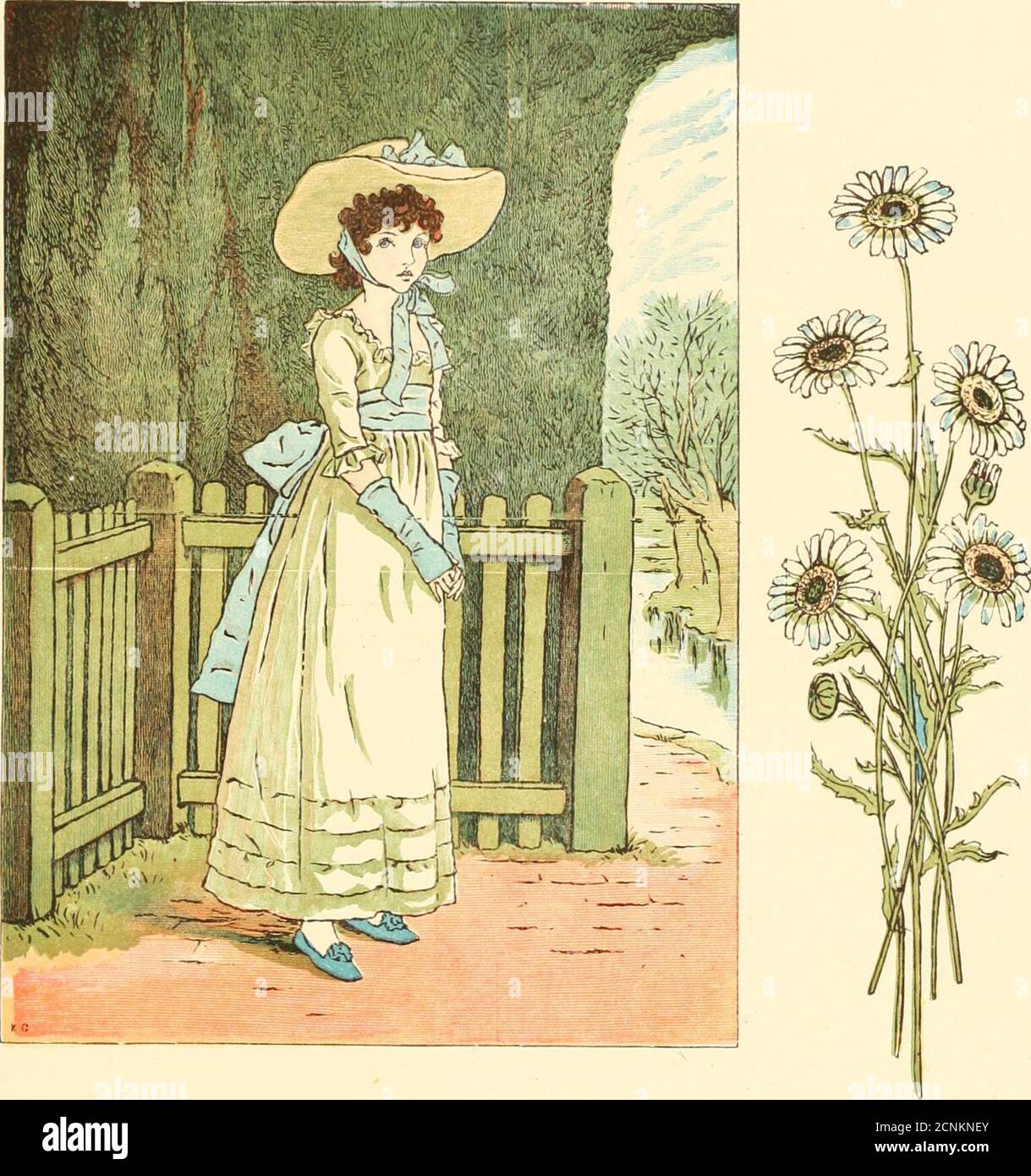 . Giardino di Marigold; immagini e rime . n>in.d in G, t,i: Inghilterra. BLU SUSAX. OH, Susan Blue, come fai? Per favore posso andare per una passeggiata con voi?where andremo?Oh, so- giù nel prato dove le cowslips crescono! Foto Stock