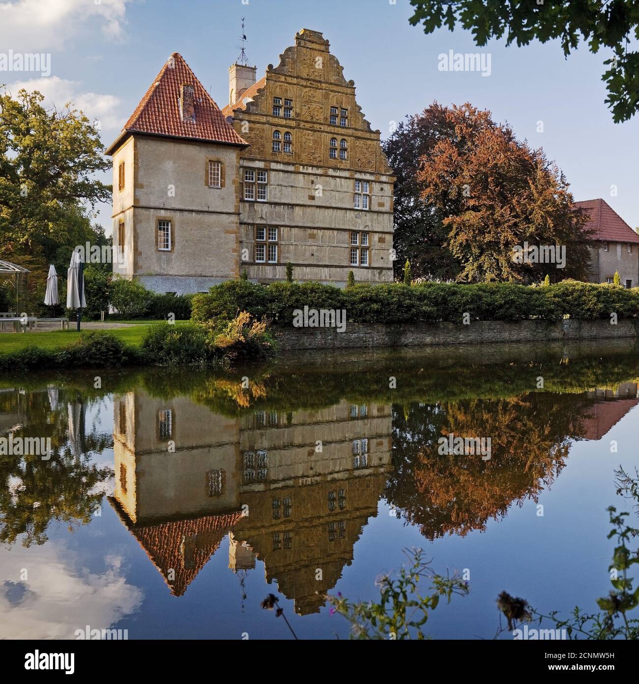 Castello di Holtfeld, Borgholzhausen, Westfalia orientale, Renania settentrionale-Vestfalia, Germania, Europa Foto Stock