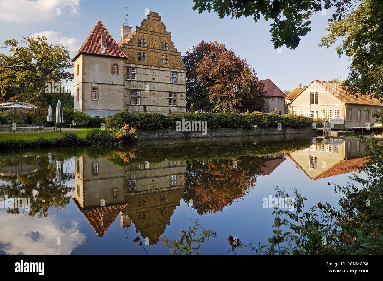 Castello di Holtfeld, Borgholzhausen, Westfalia orientale, Renania settentrionale-Vestfalia, Germania, Europa Foto Stock