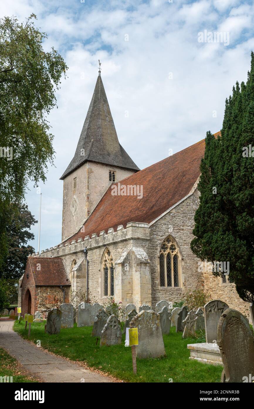 Santa Trinity Church, Bosham, il più antico luogo di culto conosciuto nel Sussex occidentale, Regno Unito Foto Stock