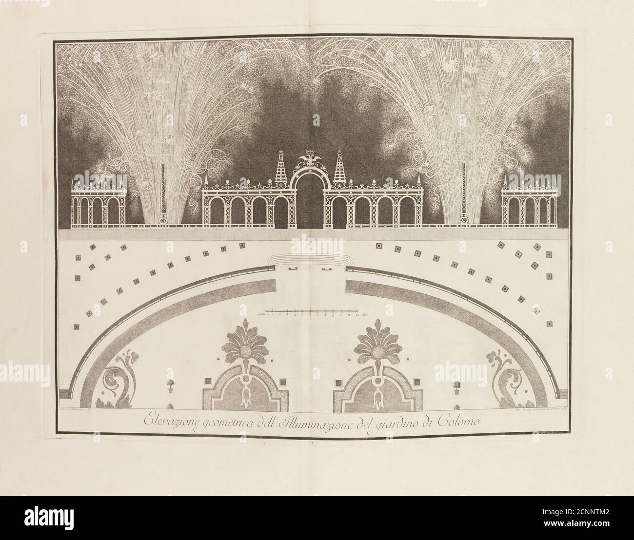 Festa in occasione del matrimonio di Ferdinando, duca di Parma con l'Arciduchessa Maria Amalia d'Austria. Parma, 1769, 1769. Collezione privata. Foto Stock