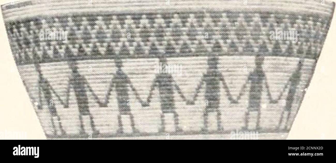 . Come fare indiano e altri cestini . FIG. 215. COLLEZIONE WASHOE BASKETIX FROHMAN. FIG. 216. YOKUT BASKETIN COLLEZIONE FROHMAN. È avvolto una volta. Si impiegano cannucce di colori diversi (Fig. 211). (d) FRAPPED BASKETRY, tipo Skokomish.-una interestingmodificazione di questa forma di Tlinkit di sovrapposizione o falso ricamo si verifica occasionalmente tra gli indiani Poma sotto il nome di bogor bag, ed è spiegato e illustrato completamente da James Teit in hisMemoir sugli indiani del fiume Thompson. In questo fiume Thompson. Foto Stock