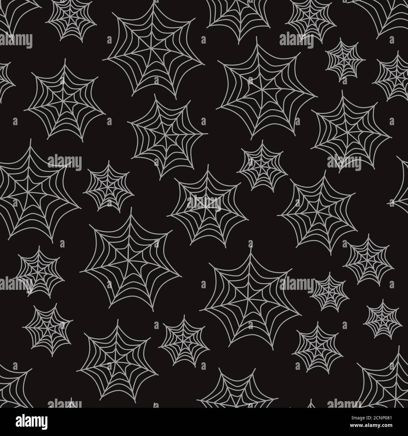 Halloween senza cuciture motivo spiderwebs bianco su uno sfondo nero. Design Halloween Illustrazione Vettoriale