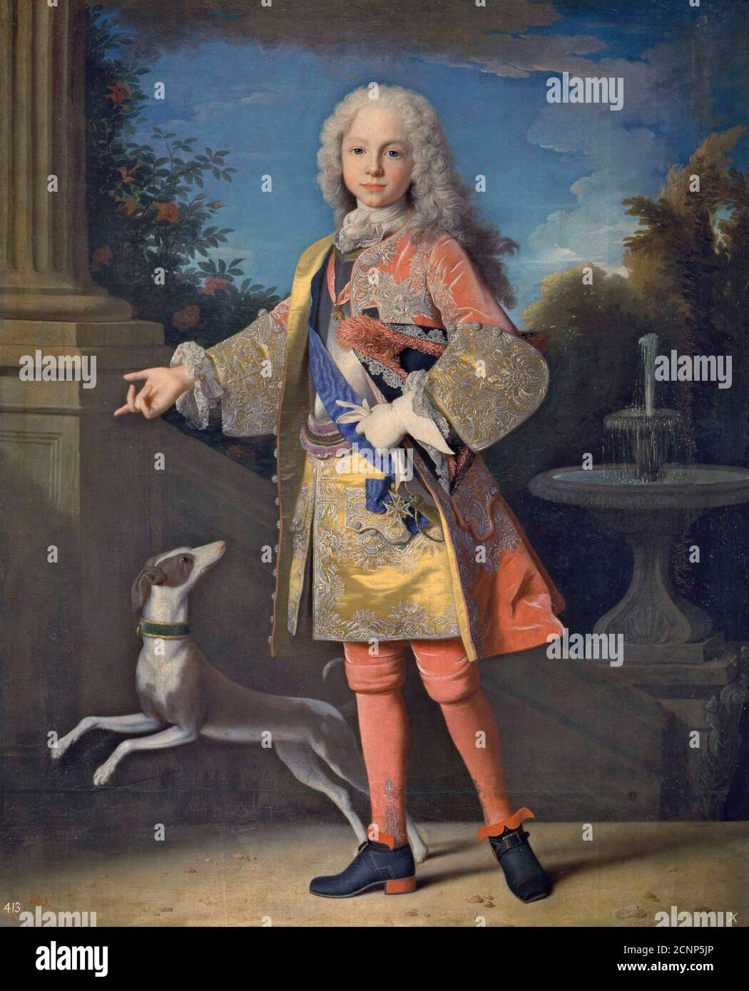 Ritratto di Ferdinando VI di Spagna (1713-1759), ca. 1723. Trovato nella collezione del Museo del Prado, Madrid. Foto Stock