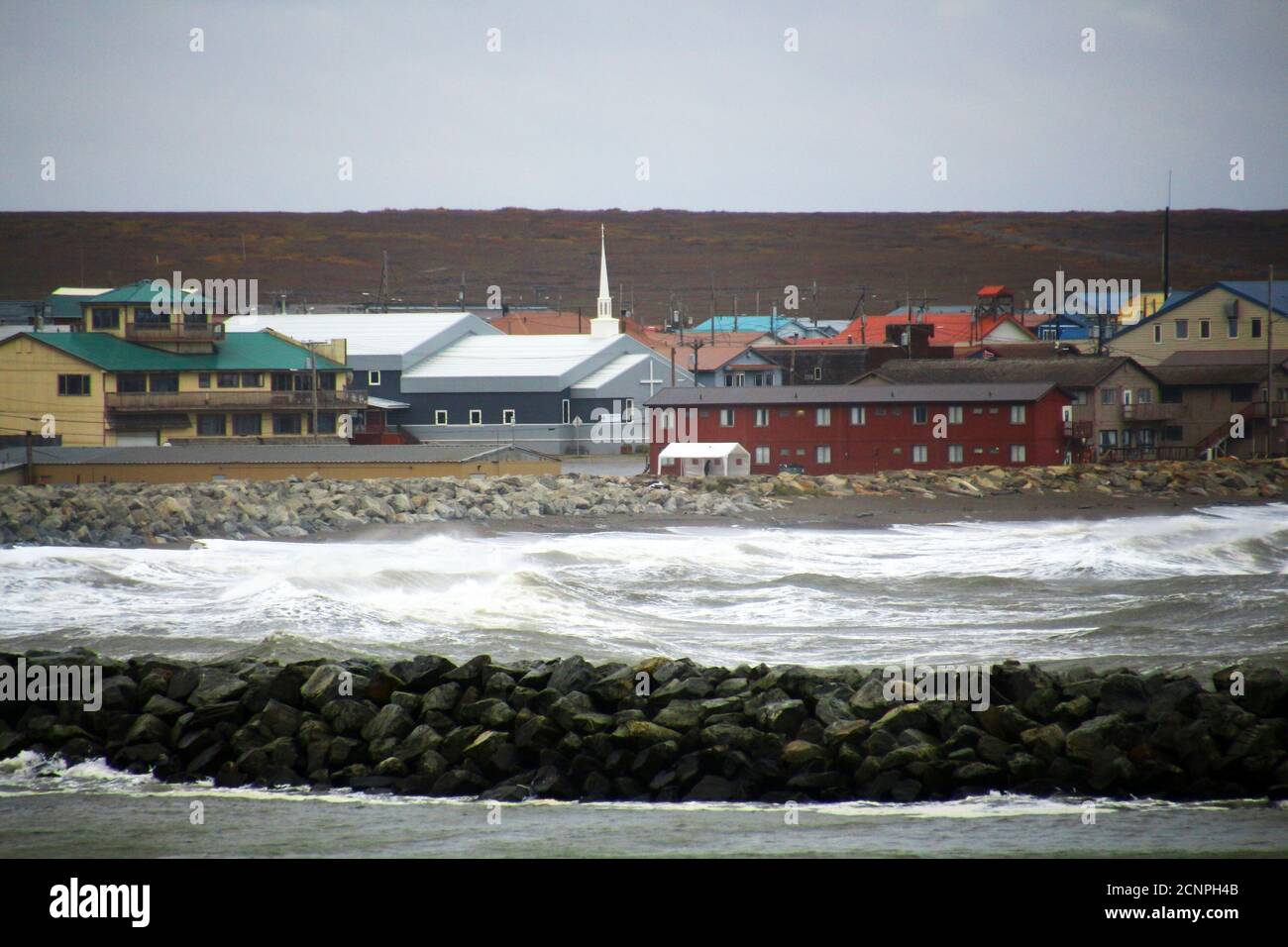 Vista di Nome Alaska, Stati Uniti Foto Stock