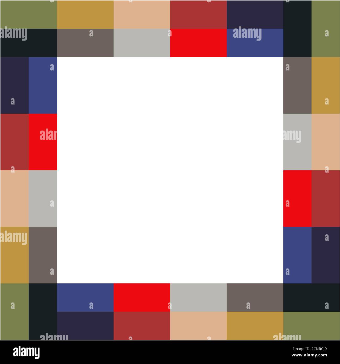 Cornice quadrata a mosaico pixel. Isolato su sfondo bianco. Inserzionista form background. Modello per bordi, design interno. Vettore Illustrazione Vettoriale