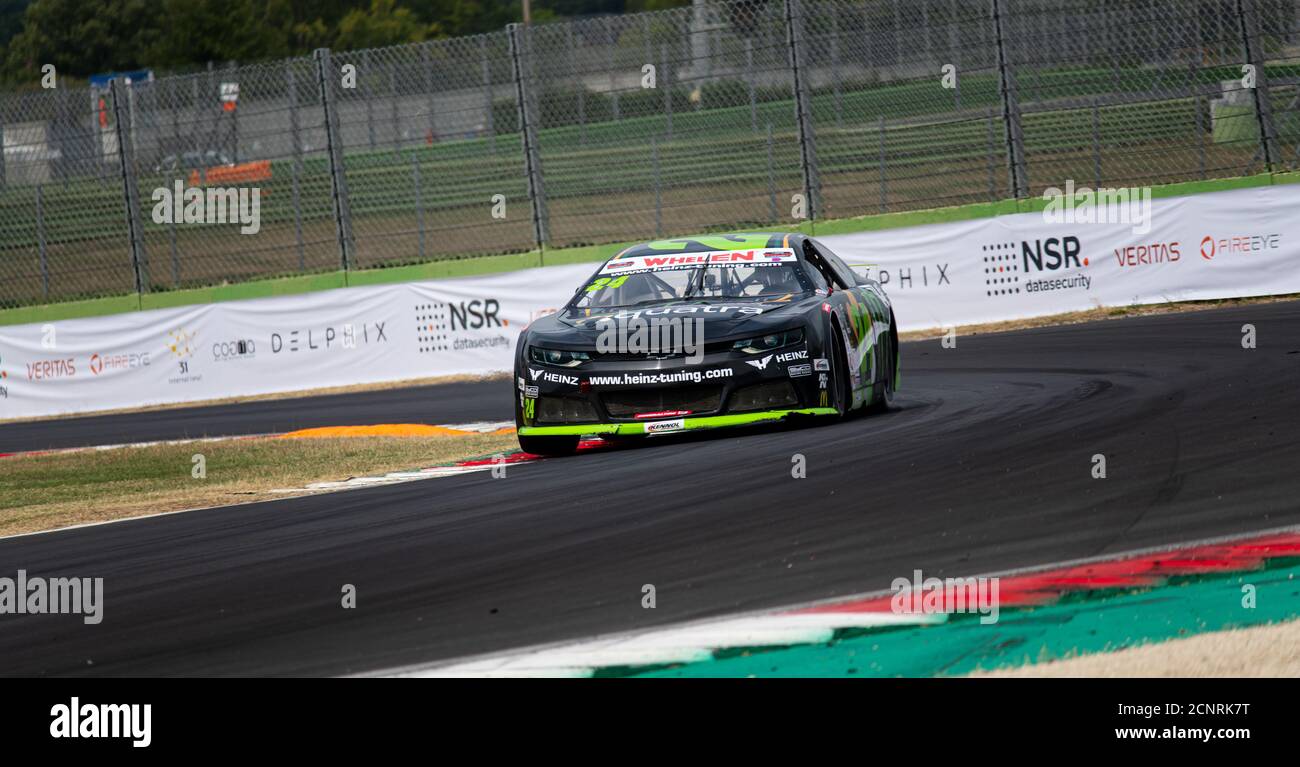 Vallelunga, Roma, 11 settembre 2020. Festa americana di Roma. NASCAR Euro campionato auto da corsa in azione Foto Stock