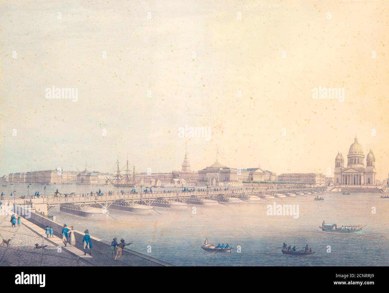 Vista del Ponte di Sant'Isacco a Pietroburgo, prima del 1820. Collezione privata. Foto Stock