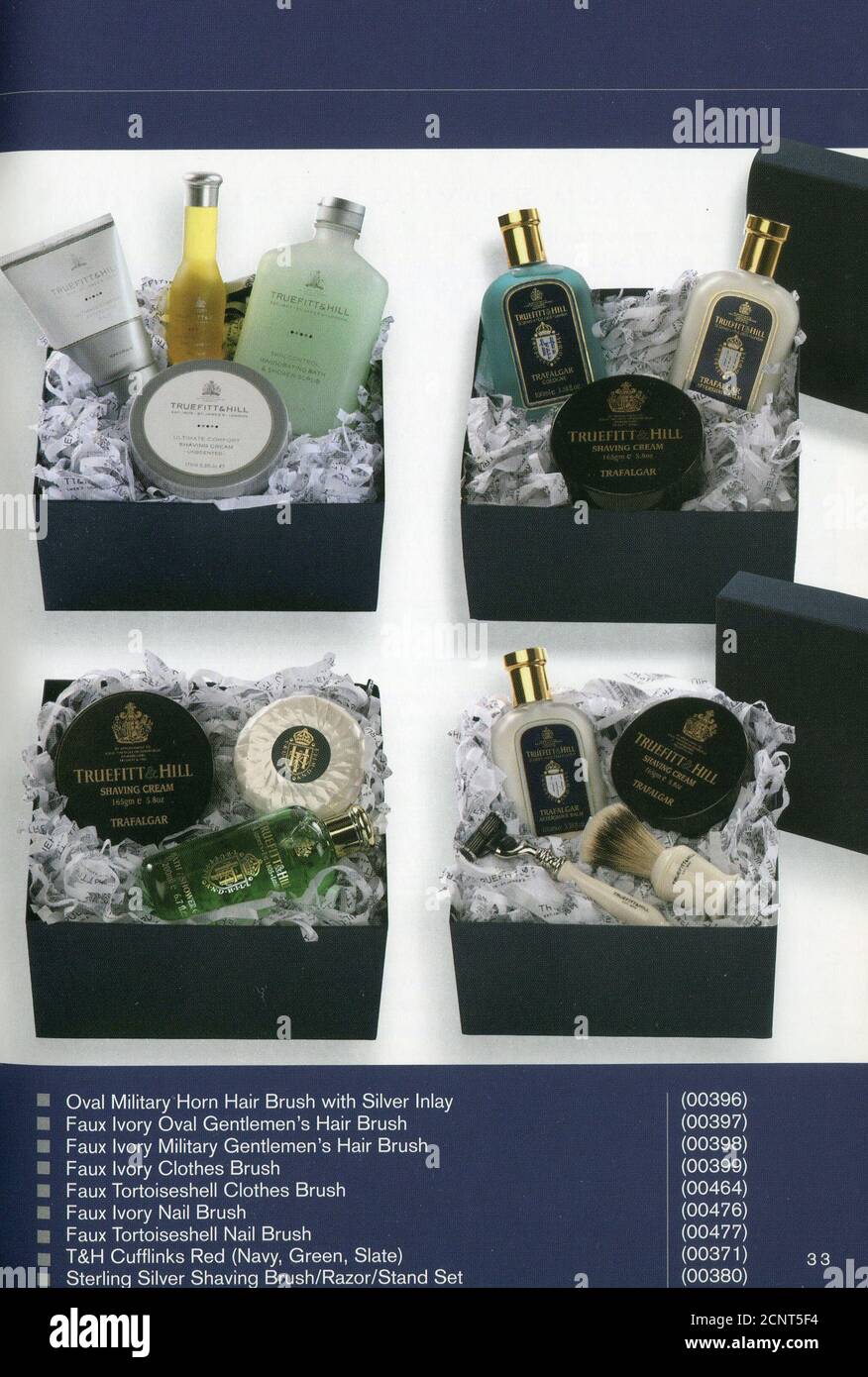 L'interno del catalogo britannico "Truefitt & Hill". Foto Stock