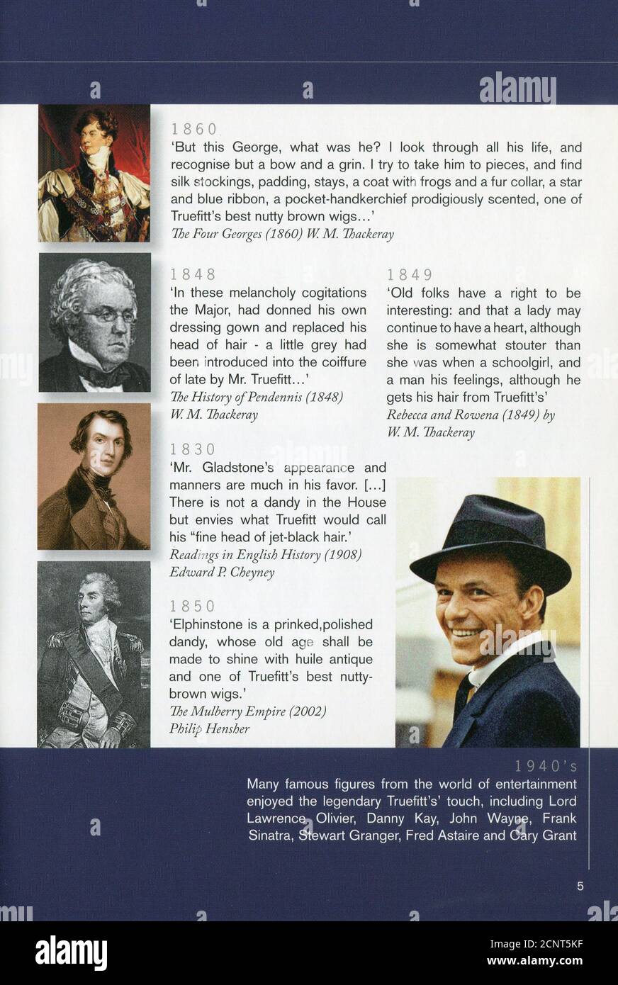 L'interno del catalogo britannico "Truefitt & Hill". Foto Stock