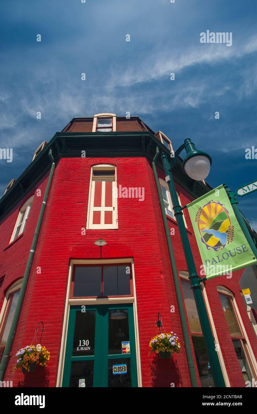 Dettaglio di una casa nella città di Palouse nella Contea di Whitman nel Palouse vicino Pullman, Washington state, Stati Uniti. Foto Stock