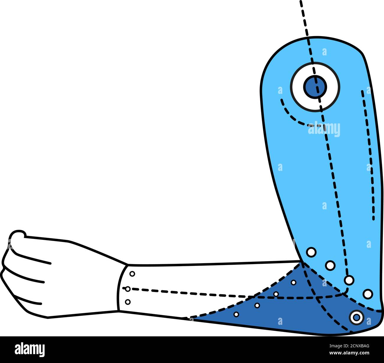 Icona della linea di colore della mano artificiale bio. Tipo di protesi. Sostituisce una mano naturale assente. Pittogramma per pagina web, app mobile, promo. PROGETTAZIONE GUI UI UX Illustrazione Vettoriale