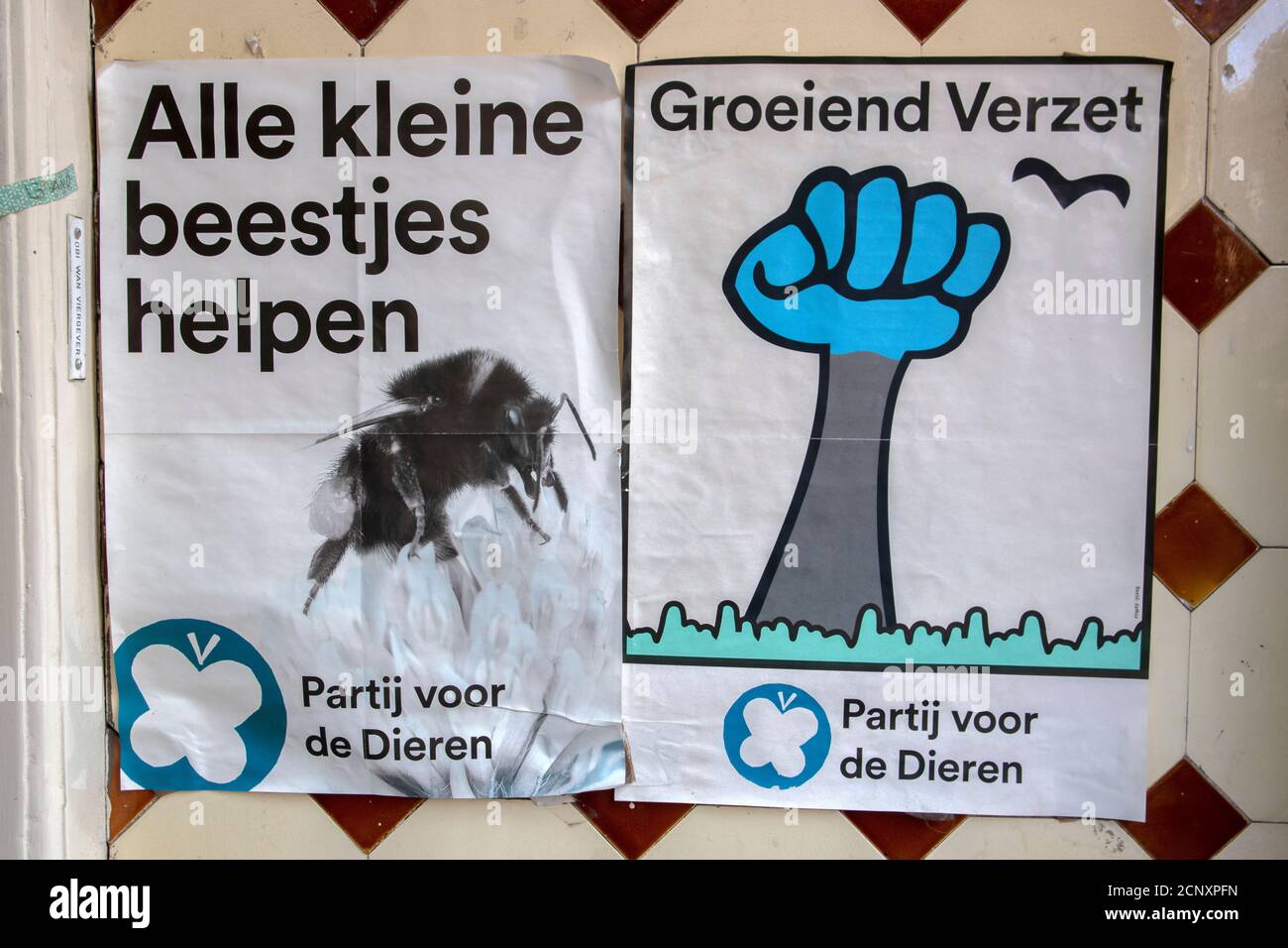 Poster del Party voor De Dieren ad Amsterdam il Paesi Bassi 18-9-2020 Foto Stock
