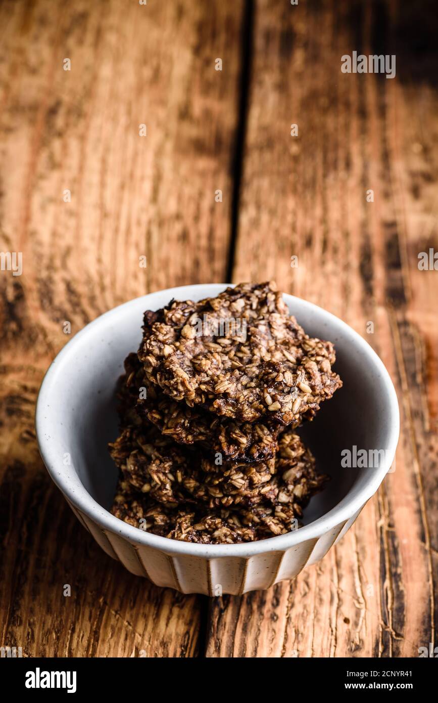 Biscotti alla banana e farinata d'avena Foto Stock