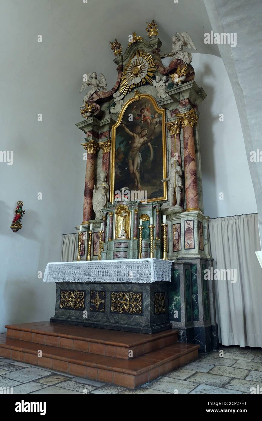 Seitenaltar in der Spitalkirche zum Heiligen Geist, Sterzing, Südtirol, Italien Foto Stock