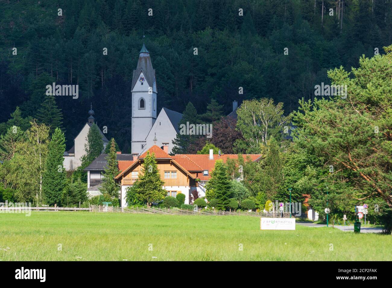 Tragöß-Sankt Katharein, chiesa di Tragöß a Hochsteiermark, Steiermark / Stiria, Austria Foto Stock
