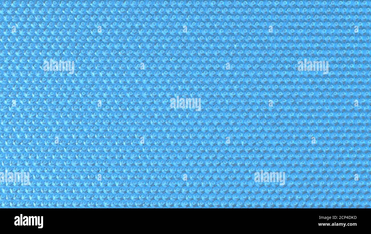 Vista dall'alto di un modello cellulare di cellule esagonali con nuclei, illustrazione. Foto Stock