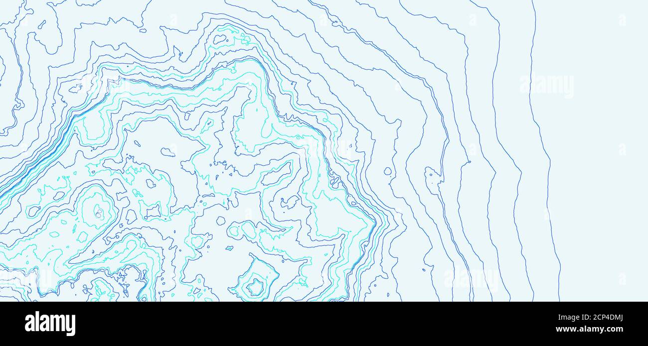 Linee di contorno di un paesaggio montano, illustrazione. Foto Stock