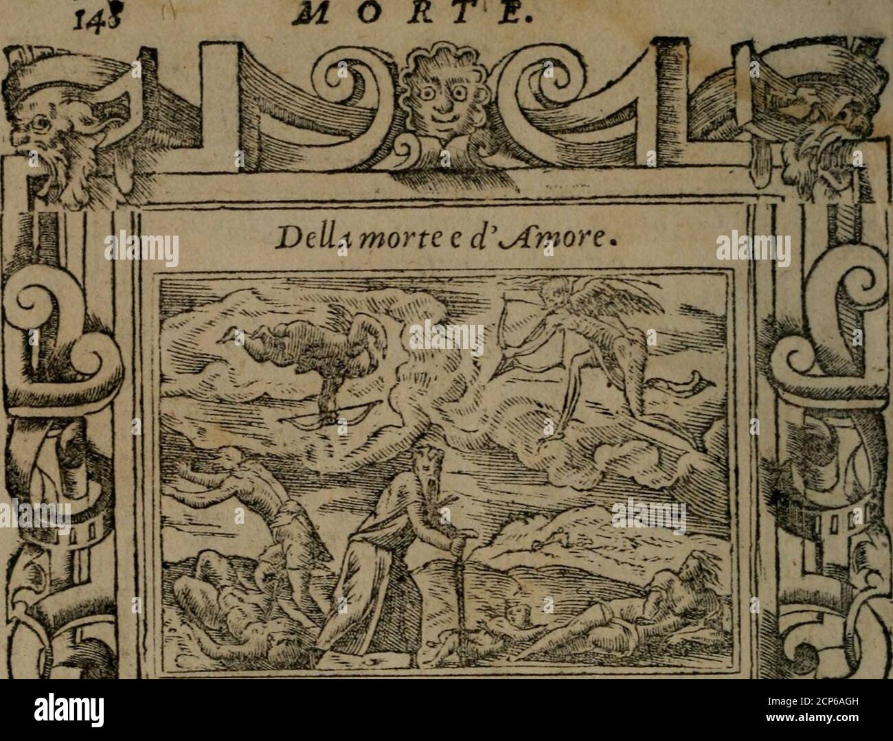 . Diverse imprese accomodare a diuerse moralità : con versi che i loro significati dichiarano insieme con molte altre nella lingua Italiana non piu tradotte . M R .^■^J friClTL: -f -^^ C/?c no?i fi ucc comb^incr con quelli^chedifender non fi pò fono. .^^^ V.T/ /. i ^^i -^-: ^^Ù^. SS.* ■*^ ^ [Quando trasfitto da la lancia cadej del fero Jfchille il -valor ofo Hettore,mentre per far di lui rofe le slrade si -vide al carro il fune a i piedi porre:Vifìe^o nemichiepriui dipietade timf,ITE UR i^nido del leincio Co il pone, M o R te. A Foto Stock