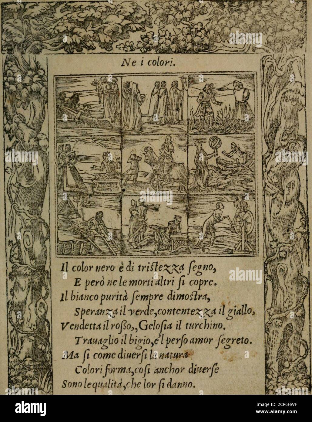 . Diverse imprese accomodare a diuerse moralità : con versi che i loro significati dichiarano insieme con molte altre nella lingua Italiana non piu tradotte . jrMo re: J 1ì UÉé^^il colore fiero è di trifle:^^ f^g^^ì e però }ì€ le morti altri fi cadre,il biacco purità fempre àimoflra^ SpCKif?::^ il yerde^contefjte:^^ il giallo.vendetta il rojloy^Gelofia. il turchino, Tranfallido o non sono disponibili per creare un nuovo profilo. lequAlitàyche Foto Stock