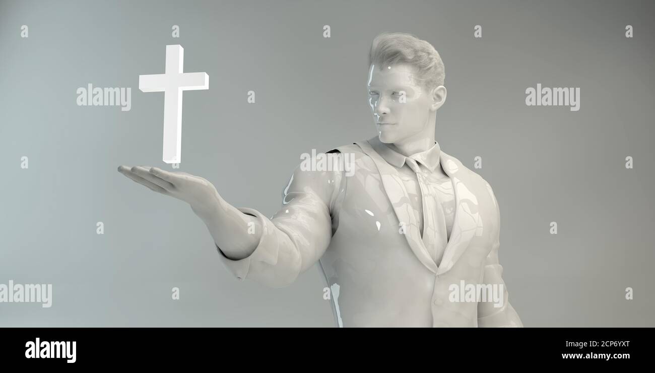 La fede cristiana come religione di speranza con la Croce Foto Stock