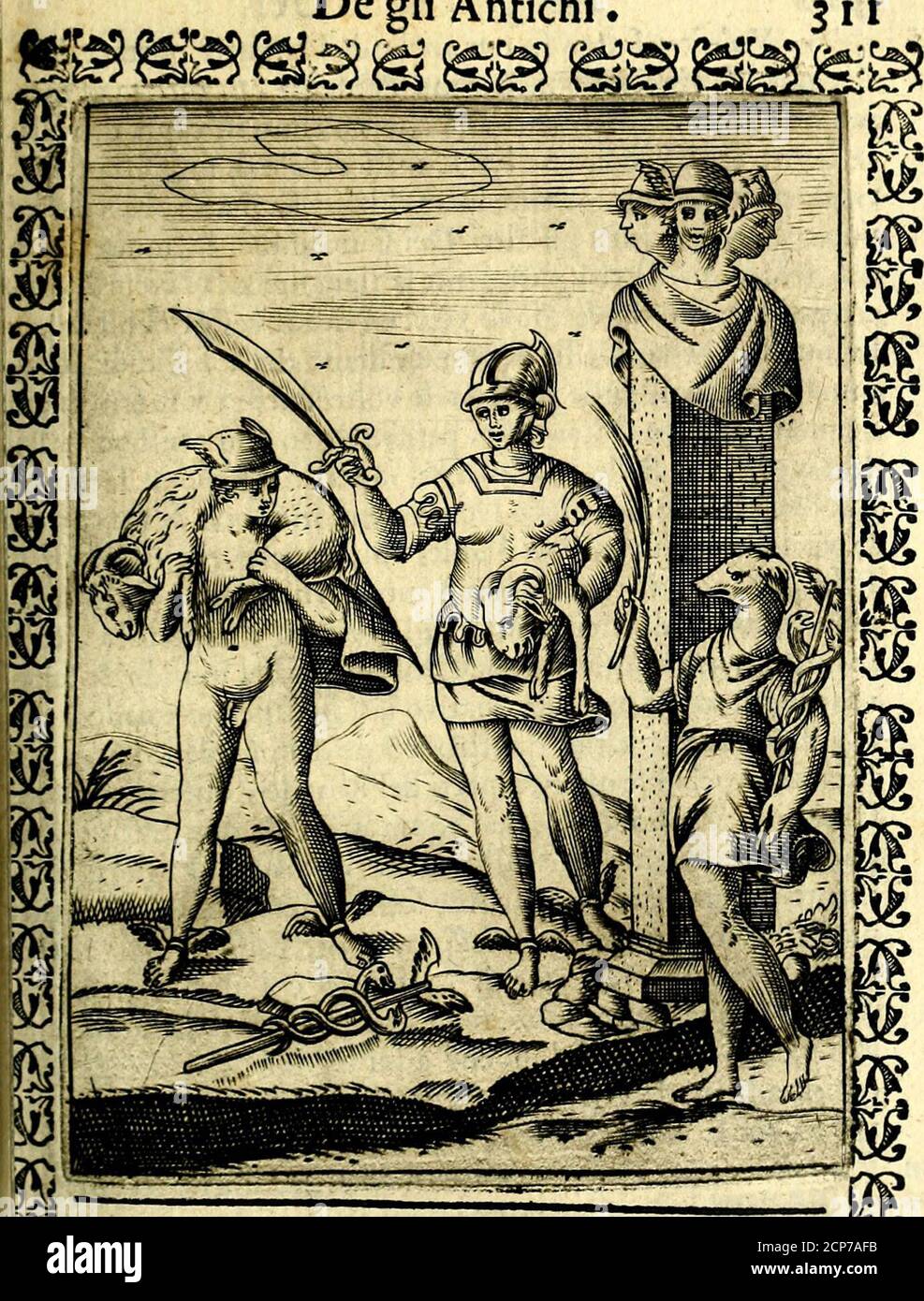 . Le imagini degli antichi . artorii di che fa Homero fede, quando dice, che infraTroiani Phorba fu ricchiftìmo di armenti,^ d: Greggi, percheMercurio, cui egli fu più di tutti gli altri, così Jhaueuaarricchito , forfè perche neprimi remnon conofano , ■ ceusi . • £>> <^-^a-GU armi .et perciò fcriue Paufania , che nel paefe.•■. • di Corinto su certa via era vna ftatoa di Mercurio fatta di bron zo, che fedeua,& haueua vnagneìlo alato. Di che ei tace la ra-gione a porta, come cofa mifteriofa , & che non Foto Stock