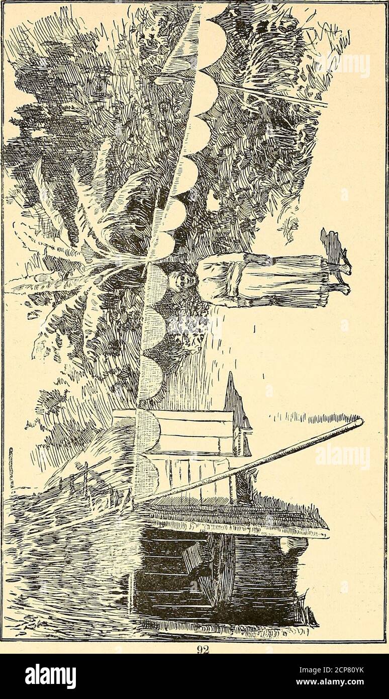 . Isola di Crusoe; storia di un cacciatore di uccelli. ts trovato un grande tubero attaccato al gambo boscoso, e poi sapeva che stavo guardando su una pianta conosciuta fino agli aborigeni di queste isole prima dell'avvento dell'uomo bianco. Gli indiani preparano la manioca grattugiando il thetuber e facendo da esso un pasto fine che è bakedinto torte sottili. Come la manioca amara è avvelenina mortale uno stato crudo, e il veleno è dissipato dal calore,il pasto è riscaldato su un fuoco prima che sia immagazzinato awayfor uso. Il mio stock di farina era quasi metà andato alla fine del secondo mese, e 1 sapeva che un po 'deve essere fatto presto o. Foto Stock