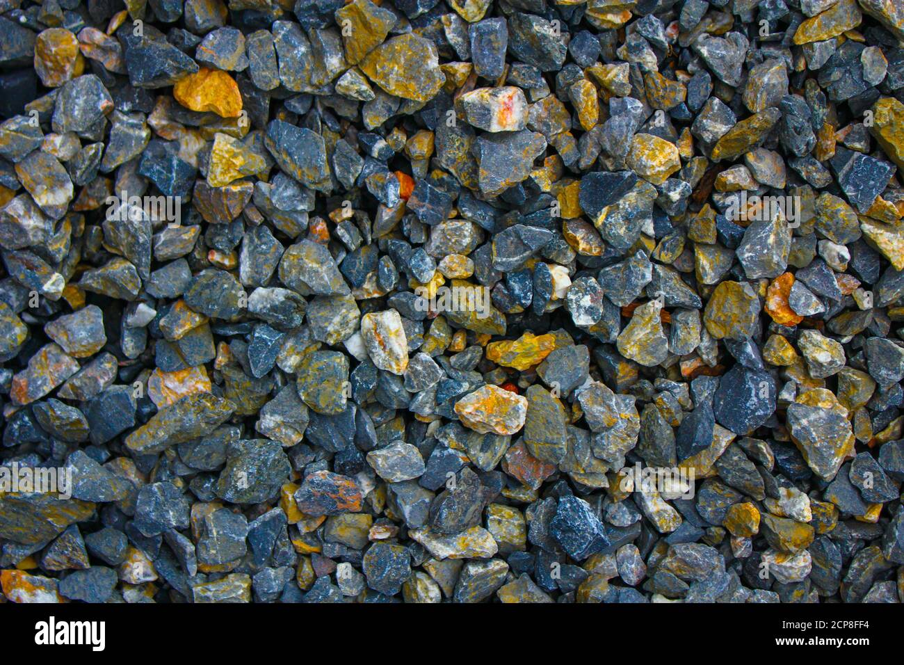 Colorato Pebble minerale, struttura in pietra, pietra ghiaia sfondo pavimento Foto Stock