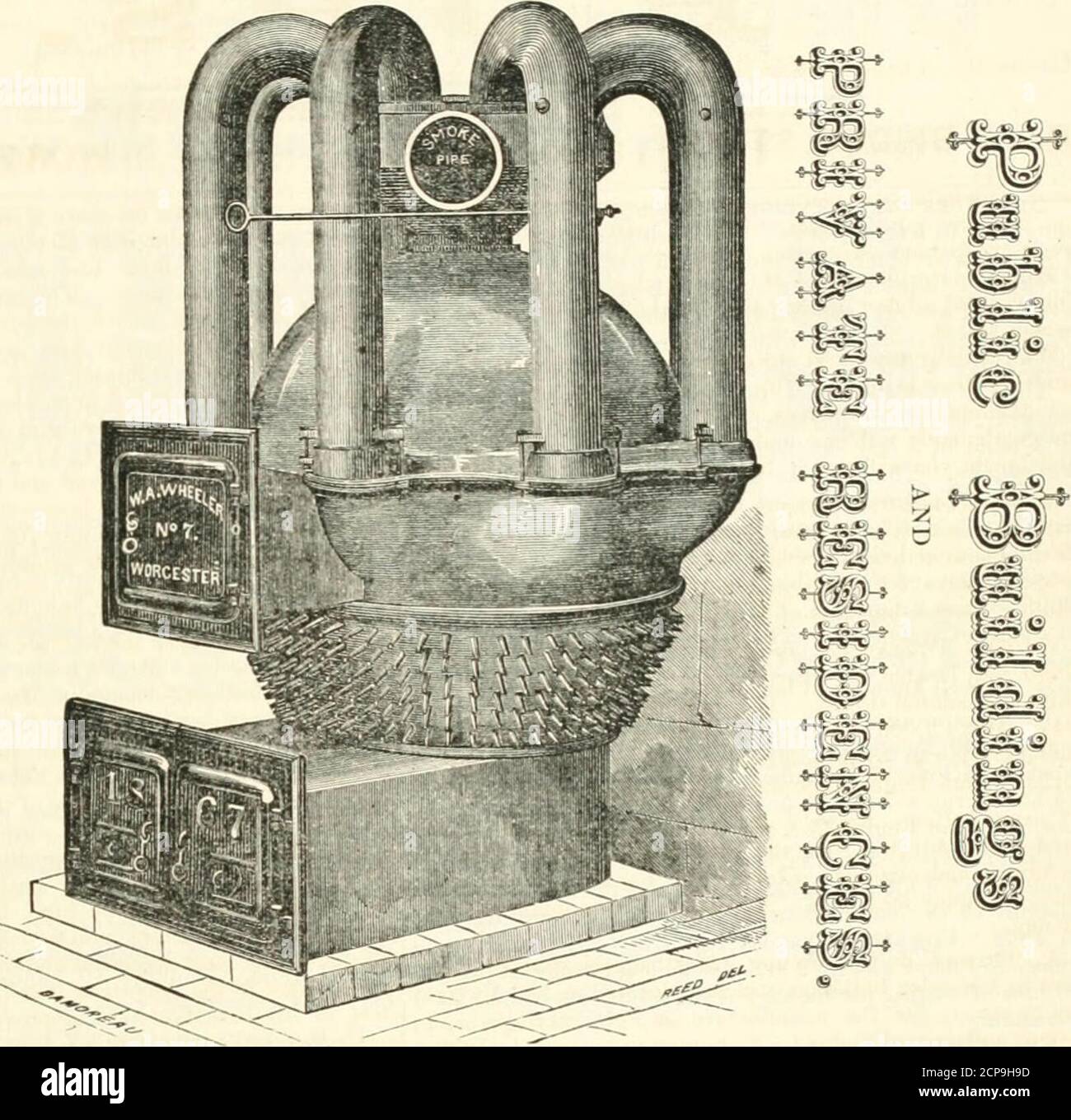 . Il gazetter statistico delle ferrovie del New England di Webb, che contiene un interessante schizzo di ogni stazione, villaggio e città su ogni ferrovia del New England, insieme ad un resoconto statistico, storico e biografico dei loro stabilimenti di produzione rappresentativi. La potenza per il funzionamento dell'intero macchinario è ottenuta da un motore verticale di potenza di 30 cavalli. Plummer Granite Co., occupa terreno 50x100 piedi, per la fabbricazione di pietra ruvida e martellato di tutti i tipi, situato a Southbridge Street, Junction. Avviato nel mese di marzo, Foto Stock