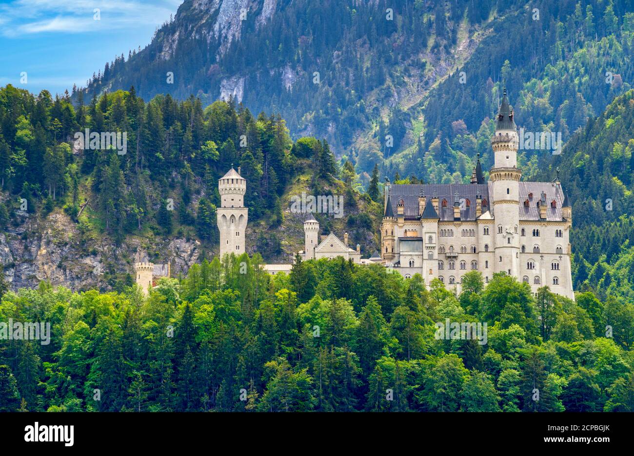 Castello di Neuschwanstein, Schwangau vicino a Füssen, Svevia, Baviera, Germania Foto Stock
