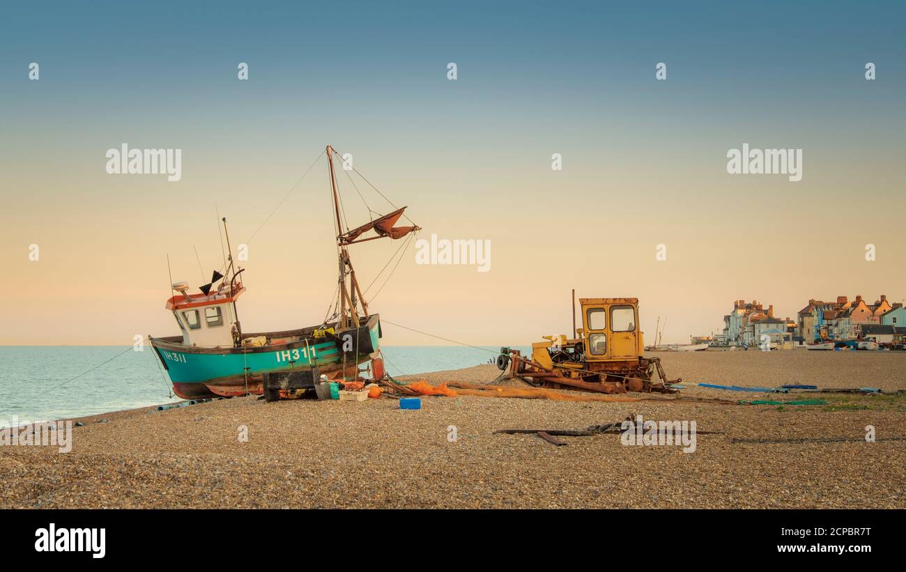 La spiaggia di Aldeburgh, Foto Stock