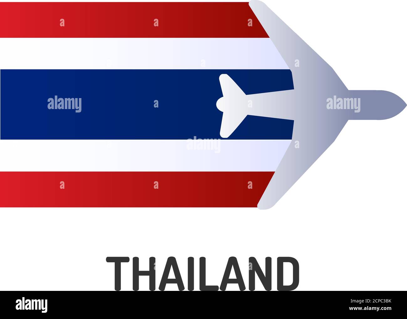 Bandiera dell'icona della linea di colore Thailandia. Lo Stato è composto da 50 stati. Rete di compagnie aeree. Voli internazionali. Popolare destinazione turistica. Pittogramma per il Web Illustrazione Vettoriale