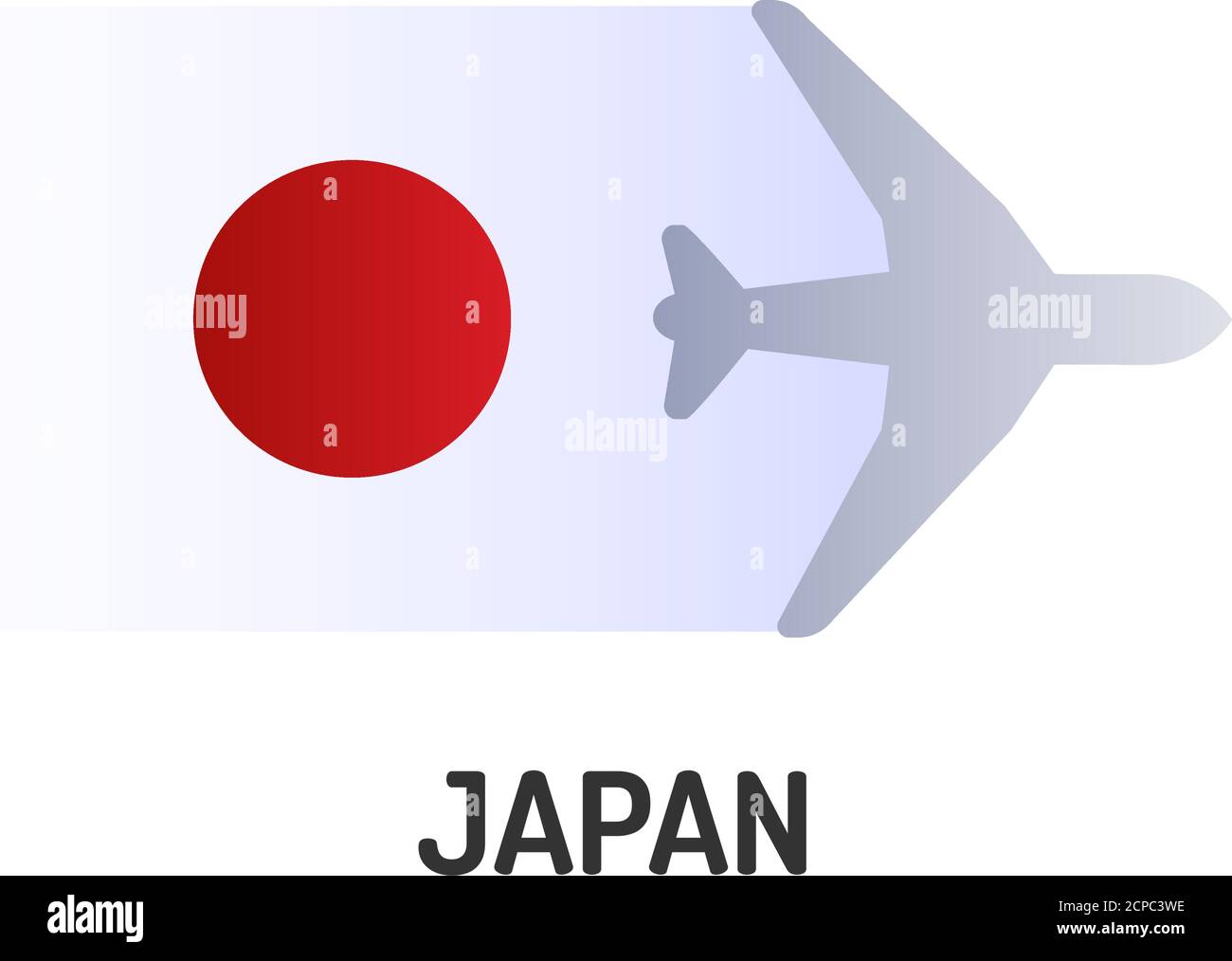 Bandiera dell'icona della linea a colori del Giappone. Lo Stato è composto da 50 stati. Rete di compagnie aeree. Voli internazionali. Popolare destinazione turistica. Pittogramma per il Web Illustrazione Vettoriale