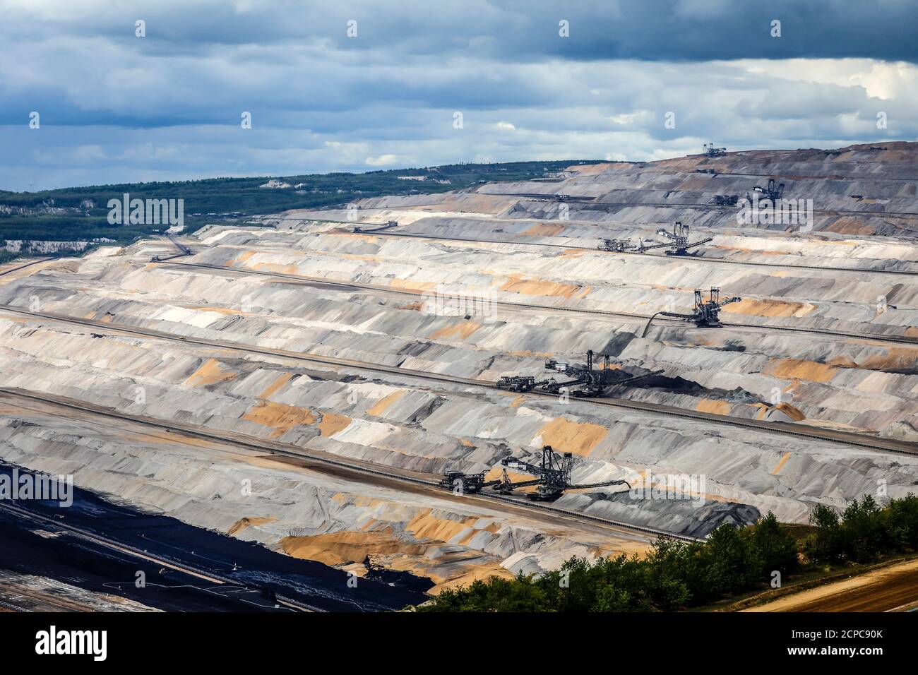RWE miniera di carbone bruno Hambach, Elsdorf, Nord Reno-Westfalia, Germania Foto Stock