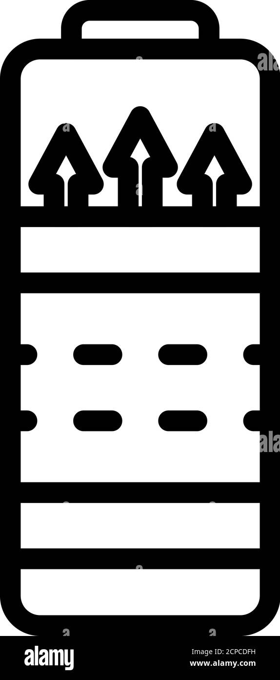 Icona del processo di ricarica della batteria, stile del contorno Illustrazione Vettoriale