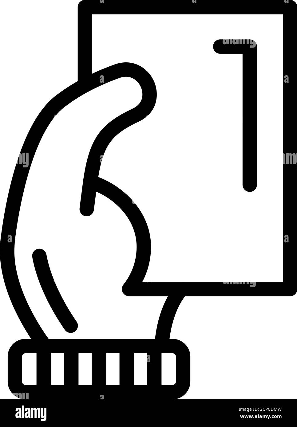 Icona della scheda arbitro, stile contorno Illustrazione Vettoriale