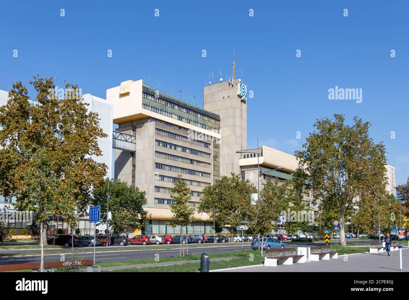 Novi Sad, Serbia - 31 agosto 2020: Elektroprivreda Srbije EPS società statale di energia elettrica a Novi Sad Foto Stock