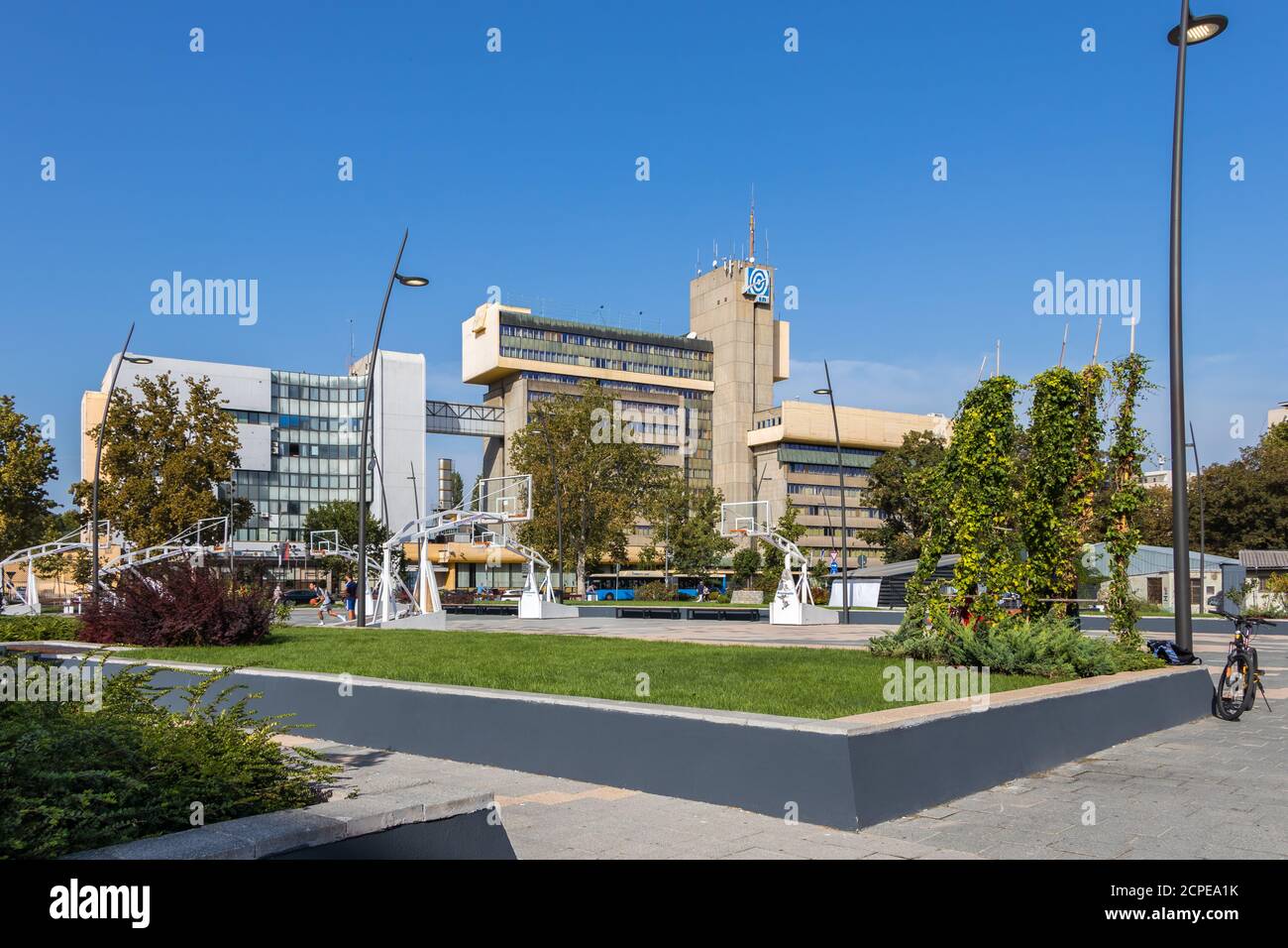 Novi Sad, Serbia - 31 agosto 2020: Elektroprivreda Srbije EPS società statale di energia elettrica a Novi Sad Foto Stock