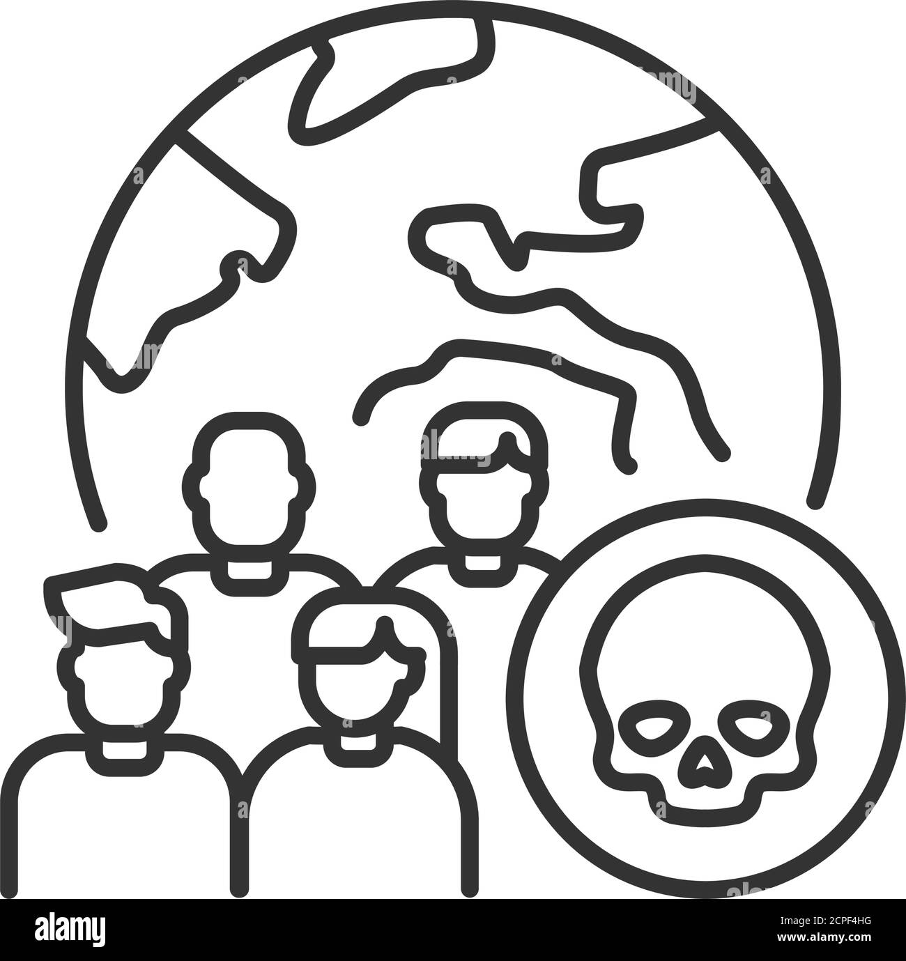 Icona della linea nera di mortalità. Concetto di problema sociale. Iscriviti per accedere a pagina Web, app mobile, banner, social media. Tratto modificabile. Illustrazione Vettoriale