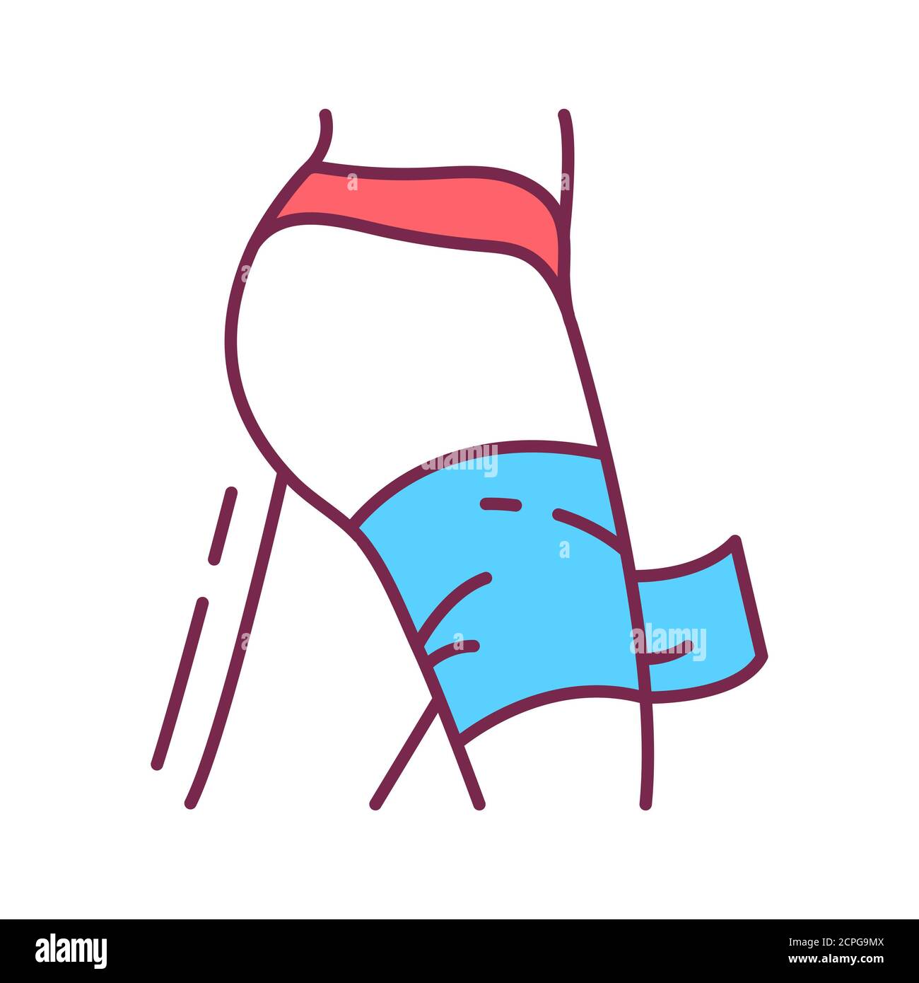 Icona della linea di colore del body wrap. Avvolgi la pancia. Cocoon nutriente progettato per snellire e tonificare il corpo, idratare, pulire o guarire la pelle. Pittogramma per il Web Foto Stock