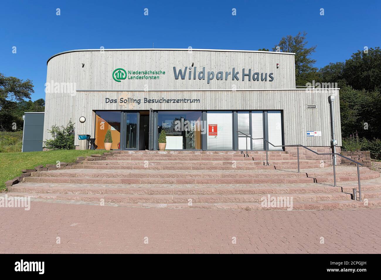 Parco giochi, Centro visitatori Solling nel parco naturale Solling-Vogler, Neuhaus im Solling, Holzminden, bassa Sassonia Foto Stock