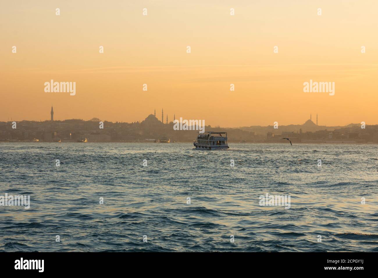 Turchia, Istanbul, Bosforo, Besiktas - traghetto Üsküdar, Palazzo Topkapi Foto Stock